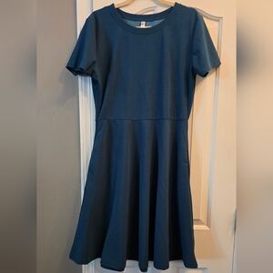 Simple Teal Dress with POCKETS